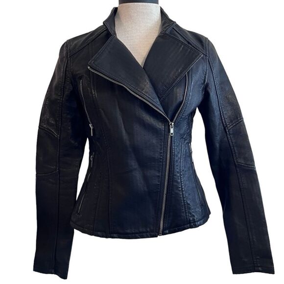Blank NYC Jackets & Blazers - Blank NYC faux leather black Moto biker jacket size XS